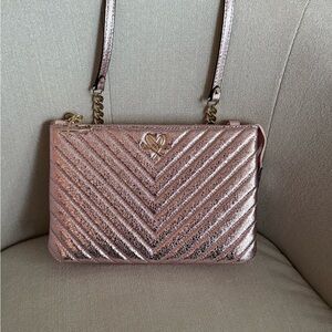 Victoria's Secret Metallic Pink Crossbody Bag